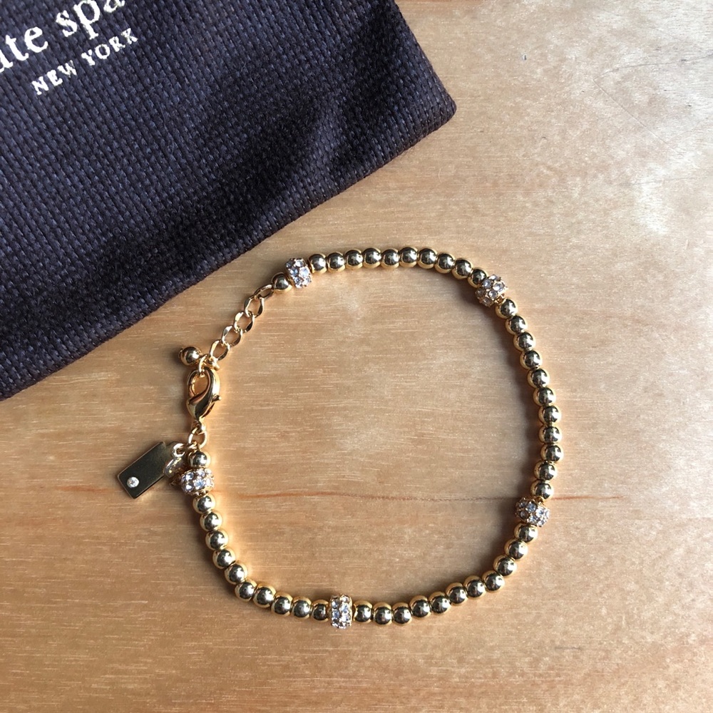 SOLD Kate Spade How Charming Ball Beaded Gold Brac